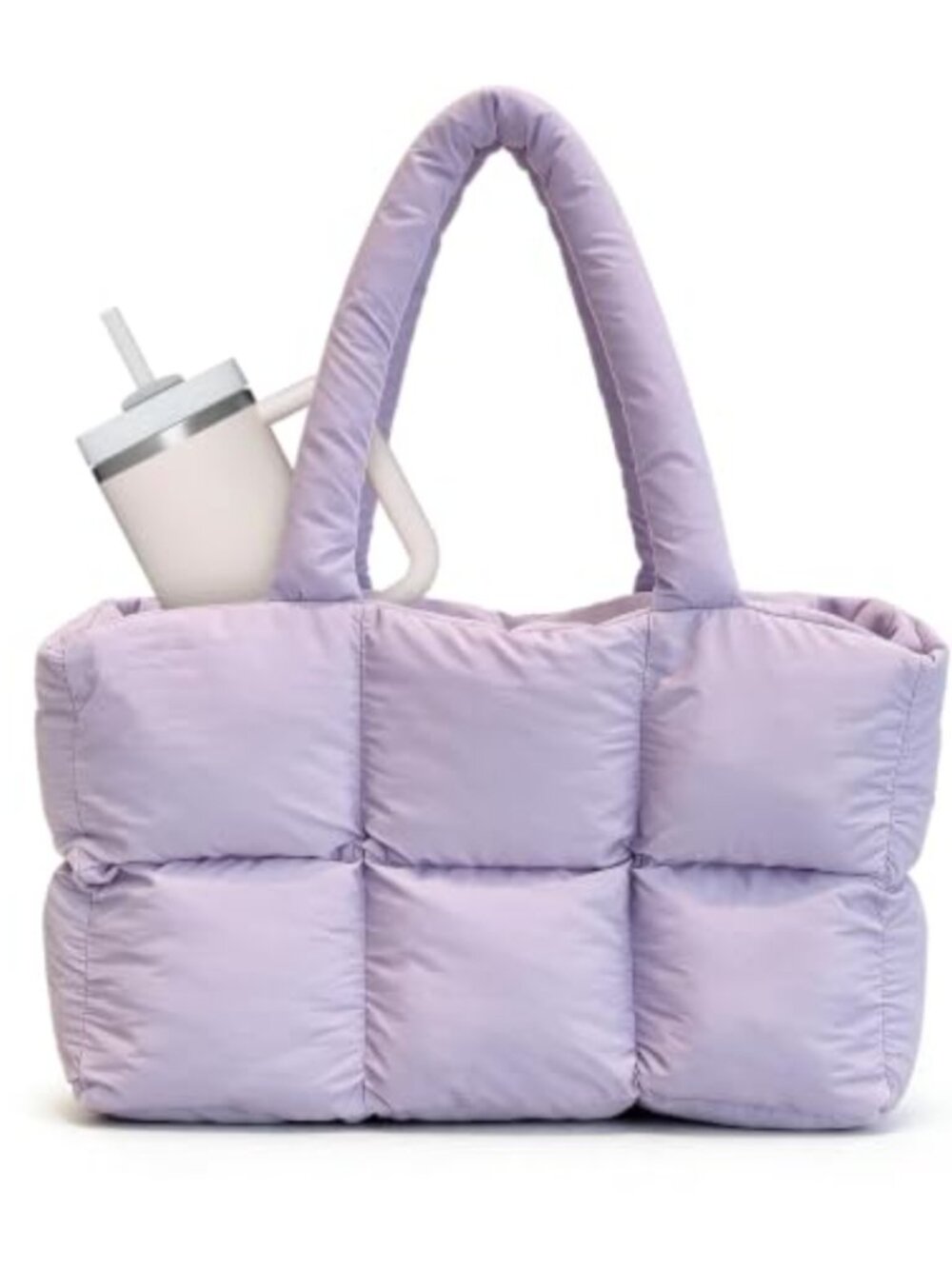 Puffer Tote Bag Quilted Shoulder Bag Large Capacity Travel Gym
